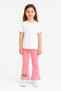 Girl's Pink Knitwear Leggings with Spanish Leg