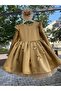 Gold Bow Winter Children's Evening Dress - 8