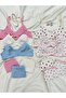 New Year's Gift 12-Piece Colorful Underwire Patterned Cotton Bra Set - 8