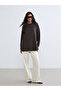 Two Mt Shop Quality Lcw Modest Brown Interlock Plain Oversize Women's Sweatshirt Tunic - 2