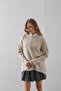 Crew Neck Oversize Boucle Knit Sweater - Comfortable and Stylish |   Quality Knitwear |   Trend Sweater - 6