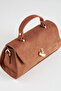 Women's Tan Freesia Suede Design Snap Closure Handbag and Shoulder Bag