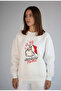 White Sweatshirt Unisex Oversized Crew Neck Ho Ho Ho Santa Claus Print - 2