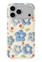 iPhone 18 Pro Max Compatible Blue Oil Painting Floral Pattern Transparent Phone Case