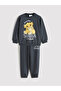Anthracite Simba Printed Boy's Sweatshirt and Sweatpants 2-Piece Set