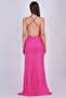 Pink Nalli Backless Criss-Cross Sequin Long Dress - 4