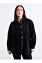 Shirt Collar Oversize Women's Jean Jacket (W5) - 2
