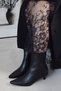 Kiss Pointed Toe Kitten Heel Zippered Women's Boots Bootie Black - 4