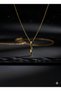 Twisted Twist Bar New Season Steel Necklace Trend Gold Color - 3
