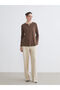 Alita City with a Difference of Color, Lcw Grace Brown Combed Cotton Polka Dot Oval Neck Long Sleeve Women's Blouse - 2
