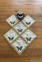 Glittery Butterfly 6-Piece Special Embroidered Linen Coffee Presentation Napkin, Cocktail Napkin, Party Napkin-Gold - 2