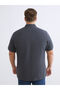 Create Your Style with Uzg Store Anthracite Plus Size Polo Neck Pique Men's T-Shirt - 4