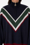 Women's Navy Blue V-Neck Zippered Sweater 50309614-Vr033 - 6