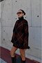 Brown Caridi Diamond Patterned Skirt and Sweater Set - 6