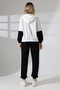 Hooded two-piece suit with elastic waist and zip cuffs - 5