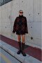 Brown Caridi Diamond Patterned Skirt and Sweater Set - 3