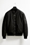 Unisex Oversized New Season Double Pocket Black Bomber Jacket - 2