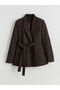 Alita City Lcw Vision Brown Striped Standard & Regular Women's Blazer Jacket with a Difference - 5