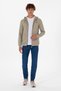 Men's Regular Fit Zippered Hooded Light Khaki Knitted Cardigan 50313719-Vr183 - 4