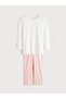 Lcw Dream Pink Crew Neck Printed Maternity Pajamas Set - 5