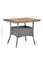 Outdoor Dining Table Grey Poly Rattan and Solid Acacia Wood - 3