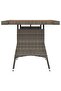 Garden Table Grey 70x70x72 cm Poly Rattan & Solid Acacia Wood - 2