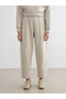 Two Mt Shop Quality Lcw Vision Beige 3 Thread Rastered Plain Loose & Baggy Women's Sweatpants - 2