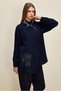 Faux Leather Pocket Detailed Tunic 46043
