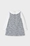 Girl's Tweed Look Gilet Dress with Bow Detail - Blue - 2