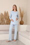 Aria Women's Maternity and Postpartum Nursing Pajama Set with Robe, Striped - 5