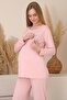 Aria Women's Maternity and Postpartum Nursing Pajama Set with Robe, Striped - 6