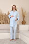 Aria Women's Maternity and Postpartum Nursing Pajama Set with Robe, Striped - 2