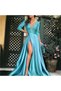Women's Fashion Long Gown Waistline Cocktail & Evening Dresses Front Slit Prom Dress, A1577 - 6