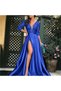 Women's Fashion Long Gown Waistline Cocktail & Evening Dresses Front Slit Prom Dress, A1575 - 4