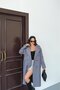 Lined Belt Detailed Antiracite Color Trench Coat Mlb079