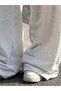 Fleece-Lined Winter Women's 2-Piece Black + Gray Sweatpants Wide Leg Baggy Plus Size with Pockets Adjustable - 4