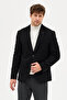 Covin Men's Black Flexible Cotton Blend Mono Collar Slim Fit Sports Blazer Jacket - 3