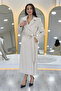 Women's Lined Belted Cashmere Coat Beige, Burgundy, Navy Blue, Black - 4