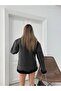 Black Leather Jacket with Complete Thai Feather Fur Inside - 6