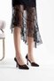 Angela Women's Bitter Brown Patent Leather Heeled Shoes - 5