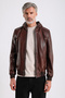 Maroquin Leather Arda Men's Hooded Leather Coat - 3