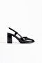 Denma Black Patent Leather Women's Heeled Shoes