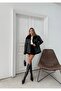 Black Leather Jacket with Complete Thai Feather Fur Inside - 3