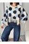 Women's Oversized Tassel Shawl Blouse - 6