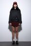 Black Faux Fur Short Women's Trench Coat - 3