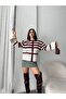 Women's Stripe Patterned Lace-Like Knit Cardigan - 5