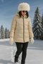 Luxurious Looking Women's Beret Hat Beige Color Fur Detailed Soft Stylish and Elegant Winter Design Plush - 4