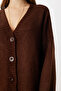 Oversized Plain Knitwear Cardigan Lnf0027 Brown - 7