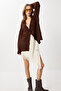 Oversized Plain Knitwear Cardigan Lnf0027 Brown - 3