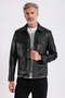Maroquin Leather Gent Men's Black Leather Shirt - 5